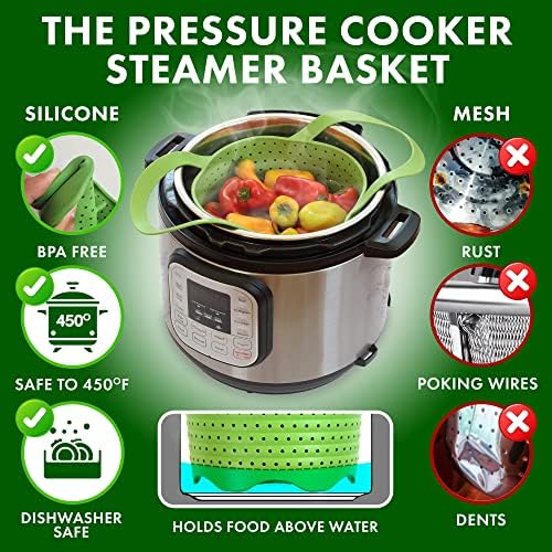 Avokado Silicone Steamer Basket for 3qt Instant Pot [6qt, 8qt avail], Other Pressure Cookers - 100% Food Safe, BPA-Free