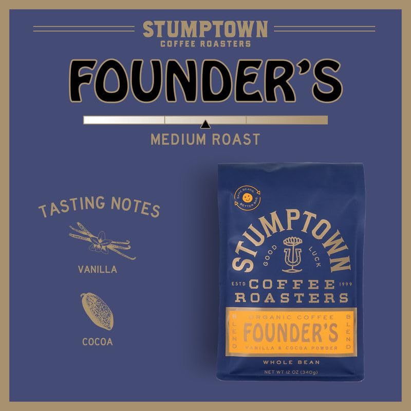 Stumptown Coffee Roasters, Dark Roast Organic Whole Bean Coffee, 100% Arabica Coffee - French Roast 12 Ounce Bag with Flavor Notes of Clove and Bittersweet Chocolate