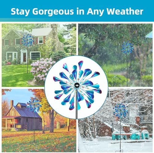 DECOROCA Kinetic Wind Spinners Outdoor - Large Metal Wind Sculptures