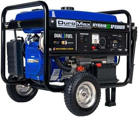 DuroMax XP12000EH 12,000-Watt Dual Fuel Portable Generator – Gas & Propane, Electric Start, Whole Home Backup Power, Transfer Switch Ready, RV & Emergency Ready