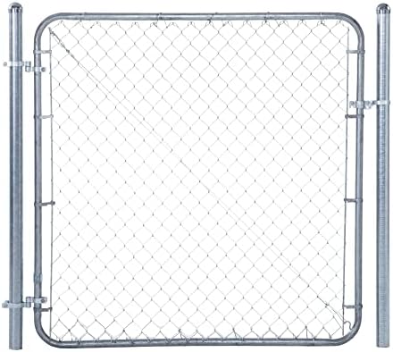Adjust-A-Gate Chain Link Walk Gate Kit, Fits 24-72 in. Openings & Up to 4 ft., Round Corner Frame, Gray - Heavy-Duty Outdoor Reinforcement & Accessories for Gates and Fences