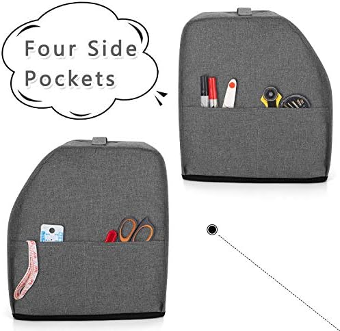 LUXJA Serger Machine Cover with Storage Pockets, Gray Dots