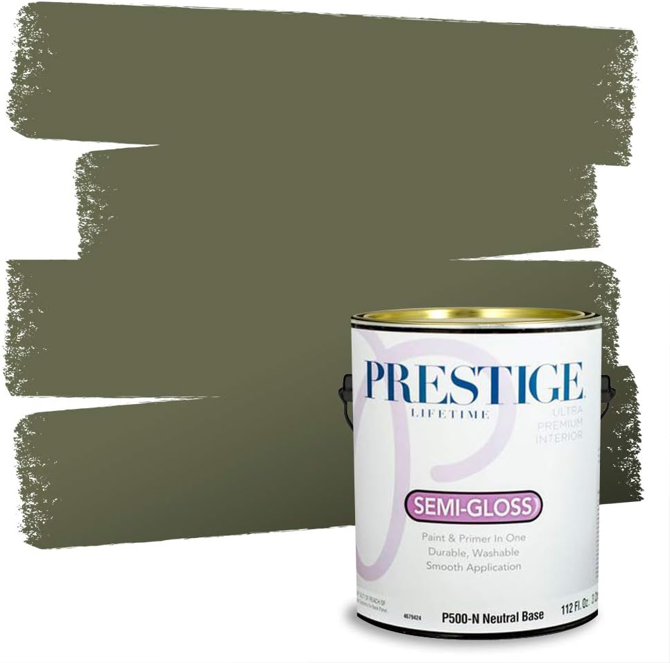 PRESTIGE Paints Exterior Paint and Primer In One, 1-Gallon, Flat, Comparable Match of Sherwin Williams* Coastal Plain*