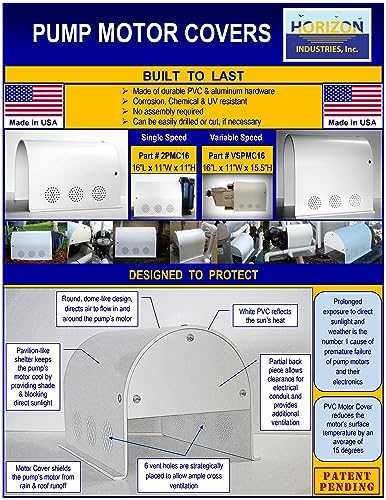 Pump Motor Cover For Variable Speed Pool Pump Motor/Drive Cover