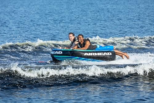 Airhead G-Force Towable Tube for Boating, 1-4 Rider Inflatable Boat Tube for Water Tubing, Heavy Duty Full Nylon Cover, Stabilizer Fins with Neoprene Knuckle Guards, Speed Safety Valve