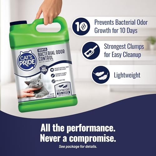 Cat's Pride Bacterial Odor Control, Max Power, Clumping Litter Scented 15lb