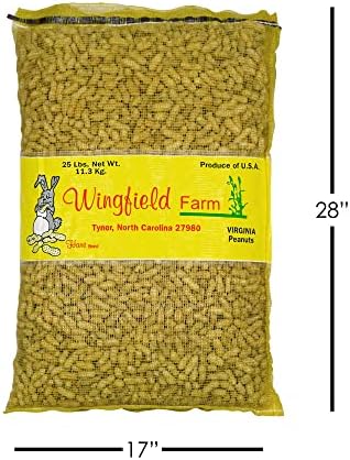 WINGFIELD-25 25 lb Virginia in Shell Animal Peanuts (25lb Bag) for Wildlife, Yellow