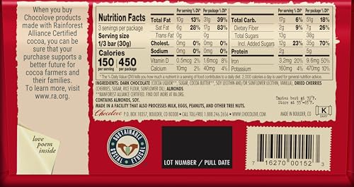 Chocolove Almonds and Sea Salt in Dark Chocolate, 3.2 oz