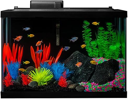 GloFish Crescent aquarium Kit 3 Gallons, Includes Hidden Blue LED Light And Internal Filter