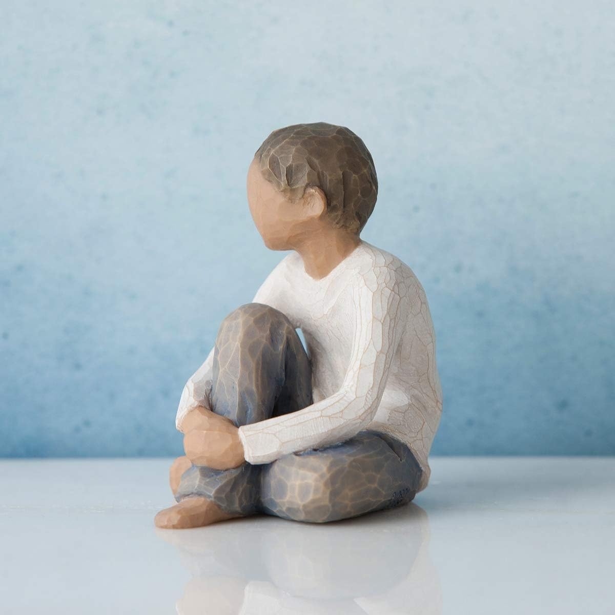 Willow Tree Caring Child (Darker Skin), Sculpted Hand-Painted Figure | Celebrates a Child's Spirit, Family Grouping Keepsake