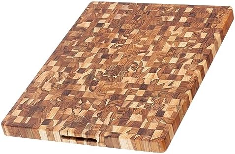 Teakhaus Butcher Block Carving Board - Large Extra Thick Cutting Board with Juice Groove - Holiday Gift Ideas for Men and Women - Gift-Ready End Grain Wood, Knife Friendly - FSC Certified