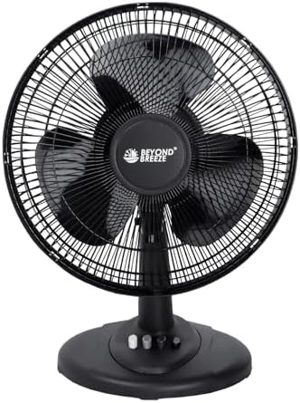 BEYOND BREEZE Oscillating Table Fan for Bedroom, 12-Inch & 3 Speeds, White