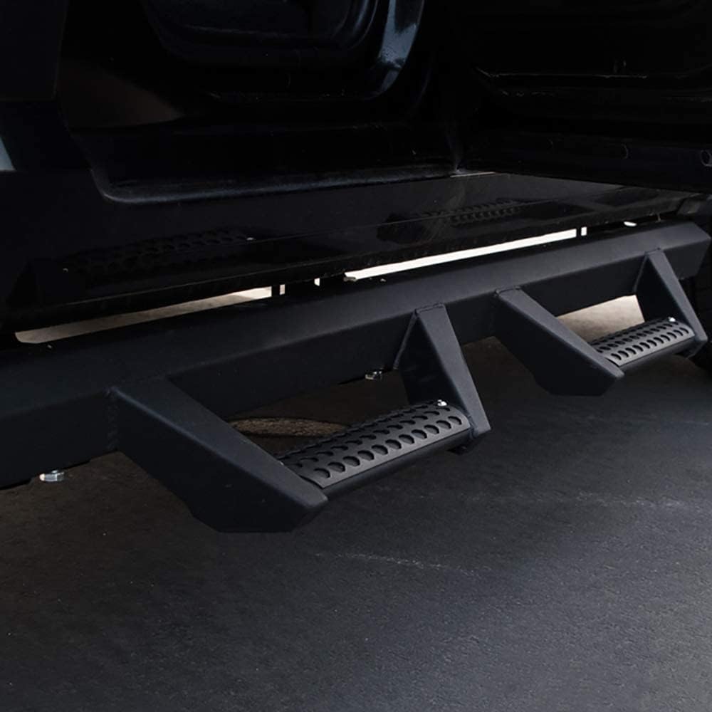 Hoop Drop Step Side Bars Running Boards Matte Black 2009-2019 For Ram 1500 Quad