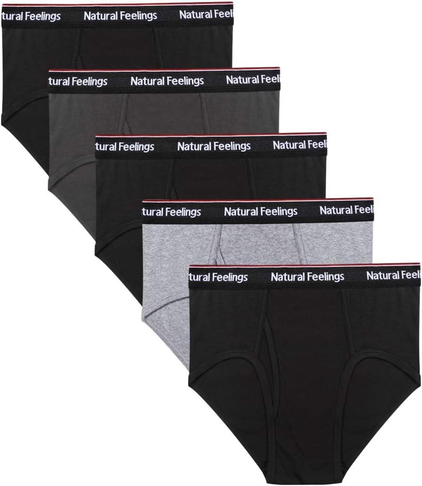 Natural Feelings Men's Briefs Underwear Multipack Mens Cotton Full Rise Briefs with Comfort Waistband S M L XL XXL…
