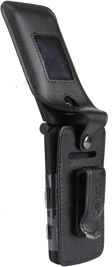 BELTRON Fitted Leather Case for Coolpad Snap 3312A Flip Phone (Boost Mobile, Sprint, T-Mobile, Virgin Mobile) Features: Rotating Belt Clip