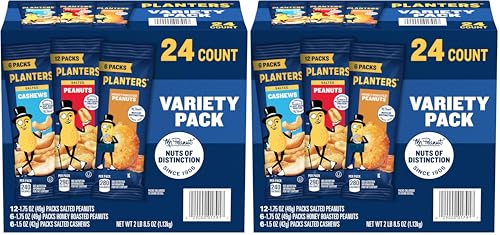 PLANTERS Salted Peanuts, Plant Based Protein Snacks, 1 Oz (48 Ct) | Roasted Salted Nuts Snack Packs. Kosher. Bag. Snacks for Adults. Individual Snacks