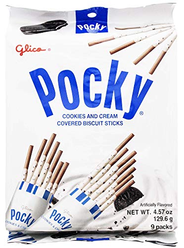 Glico Pocky, Chocolate Cream Covered Biscuit Sticks (9 Individual Bags), 4.13 oz