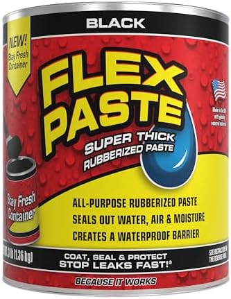 Flex Seal Flex Paste 3lb (Black) Tub with Allway Tools Putty Knives 3-Pack (1.5/2/3-Inch) (2 Items)