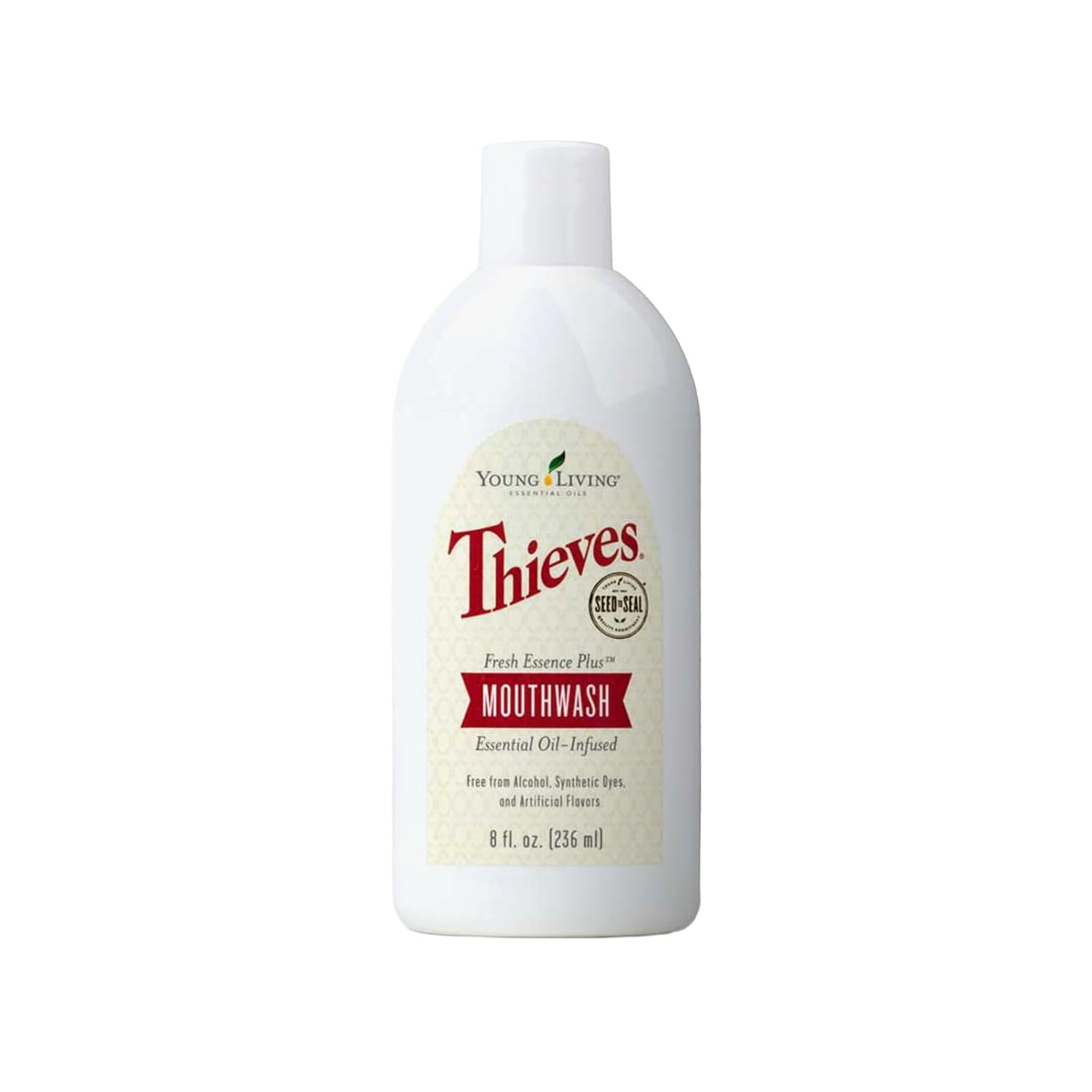 Young Living Thieves Fresh Essence Plus Mouthwash | 8 fl oz | Alcohol-Free and Fluoride-Free | Enhanced with Essential Oils | Peppermint, Rosemary