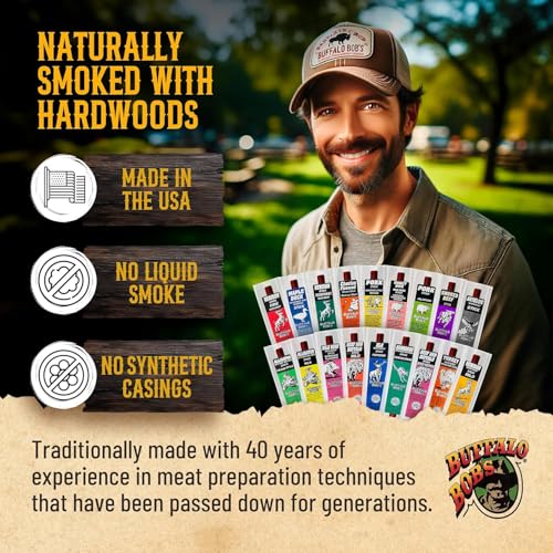 Buffalo Bob's Exotic Game Jerky & Meat Snacks - Best 20 Piece Variety Gift Pack