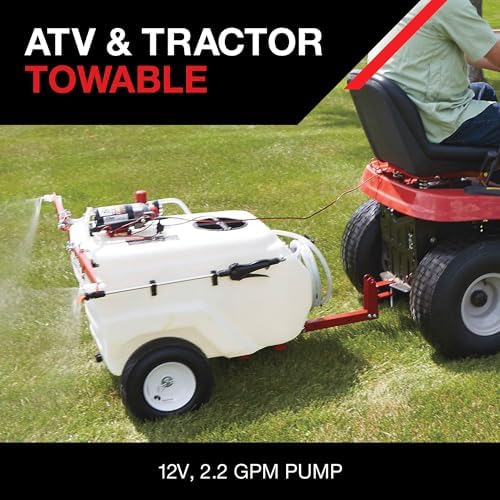 NorthStar 31-Gallon Tow-Behind Boom/Spot Sprayer, 2.2 GPM, 12V, 70 PSI | NSQ on-demand pump, Spring-loaded breakaway boom, Wide-area coverage