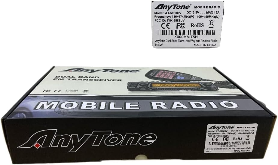 AnyTone Dual Band Mobile Transceiver VHF/UHF Transmitter Vehicle Radio AT-5888UV
