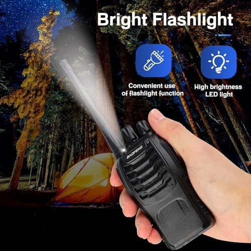 Baofeng Walkie Talkies 888S Rechargeable Long Range with Earpieces for Adults, 16 Channel Professional Radio Handheld Two Way Radios Li-ion Battery and Charger Included (10pack with 10earpiece)