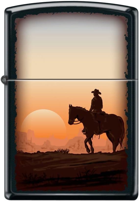 Zippo Lighter-Personalized Custom Message Engraved on Backside Cowboy Hat and Rope Westerns Windproof Lighter Resting Cowboy 24879