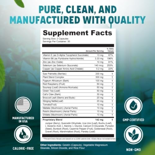 VITAL NUTRITIVE Saw Palmetto Prostate Supplement for Men - Beta-Sitosterol | Herbal prostate formula with saw palmetto