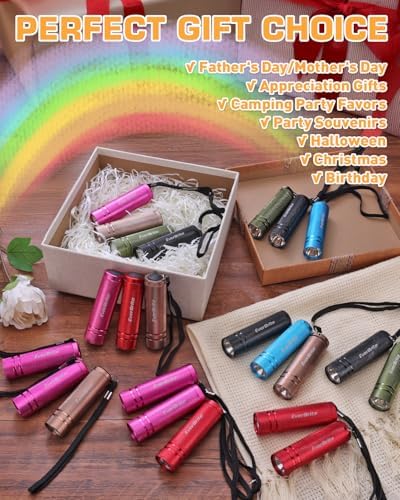 EverBrite 18-Pack Mini LED Flashlight Set,Portable Compact | Ideal for Hurricane Supplies Camping, Night Reading, Cycling, BBQ, Party, Backpacking,with Lanyards & 54 x AAA Batteries