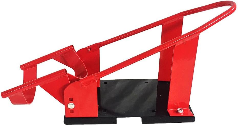 SUNROAD Adjustable Motorcycle Wheel Chock, Fits 15"-21" Front Wheels | Heavy-Duty Steel, Self-Locking Wheel Cradle, Garage, Trailer & Workshop Use