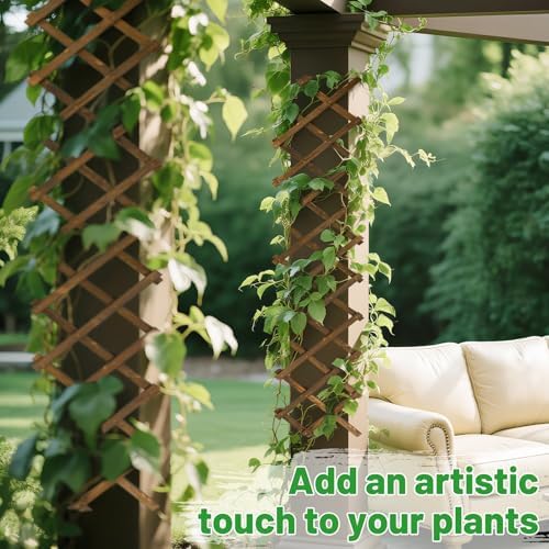 2Pcs 13x78 Expandable Wood Wall Trellis for Climbing Plants Outdoor/Indoor
