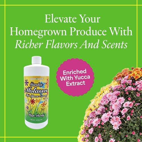 Grow More Garden Molasses for Plants with Yucca Extract - 1 Quart of USA-Made Horticultural Molasses to Boost Growth - Acts as a Soil Conditioner &