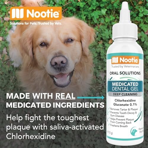 Nootie Medicated Dental Wipes for Dogs with Chlorhexidine, 60 Ct