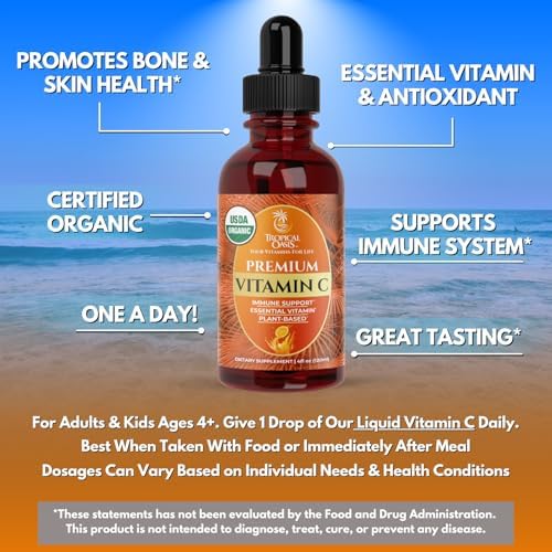 Mega Premium Liquid Multivitamin | Natural Immune Support Vitamin w/ 1333% Vitamin C, 200% D3, Zinc + 20 Vitamins, 70 Minerals, & 21 Amino Acids | Sugar Free | Orange Flavor | 98% Absorption | 32 Serv