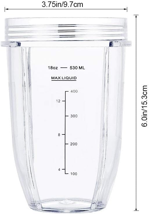Blender Cups Fit for Ninja, Replacement Parts 16OZ Cups with Lids