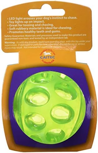 Chase 'n Chomp Durable TRP LED Light Up Fetch Ball Dog Toy, 2.5"