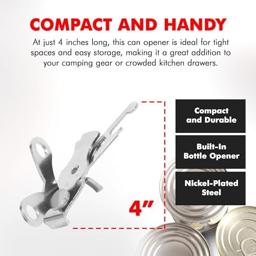 Chef Craft Select Can Opener with Tapper, 6.5 inches in length, Nickle Plated