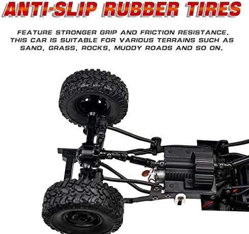WPL C24 1/16 4WD RC Off-Road Pickup White | 2.4G RTR rock crawler with one upgraded 1200mAh battery, hobby gift for men