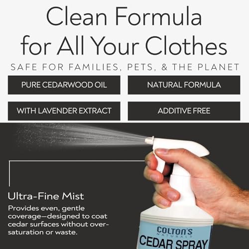 Colton's Naturals Cedar Spray w/Lavender Extract – Non-Chemical Wood Protection – Cedar Wood Scent – Restores Scent Closets & Drawers (32 oz)