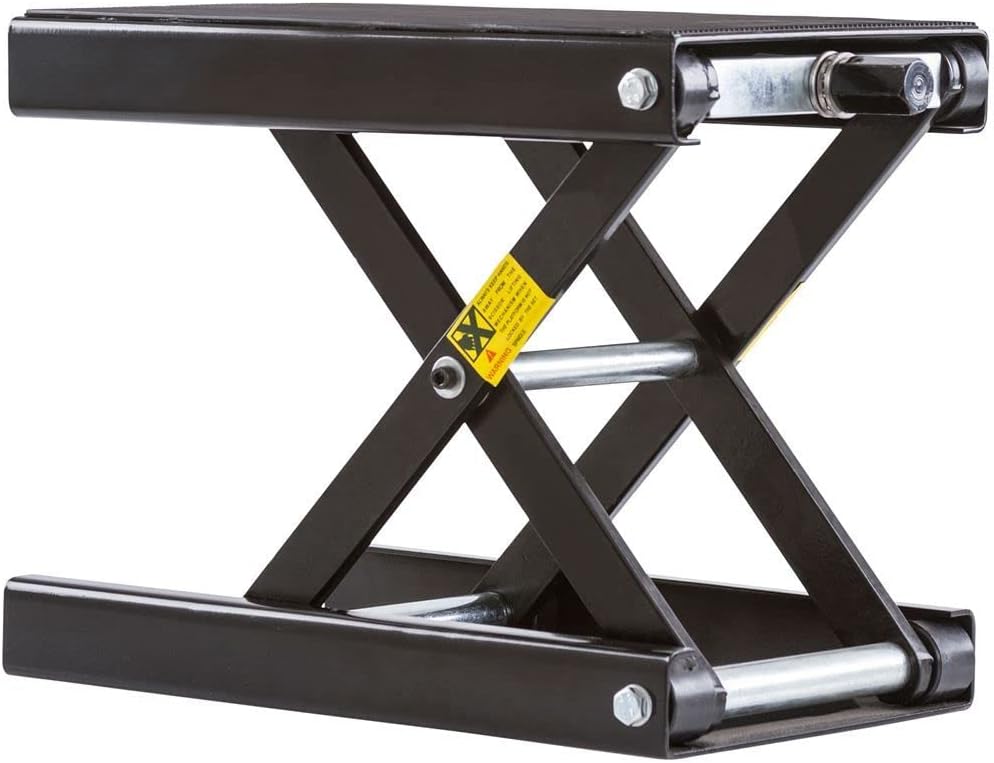 Black Widow Steel Motorcycle Scissor Jack, 1,100 lb Capacity