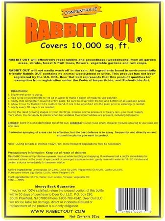 Rabbit & Groundhog Repellent: Rabbit Out 32oz Concentrate