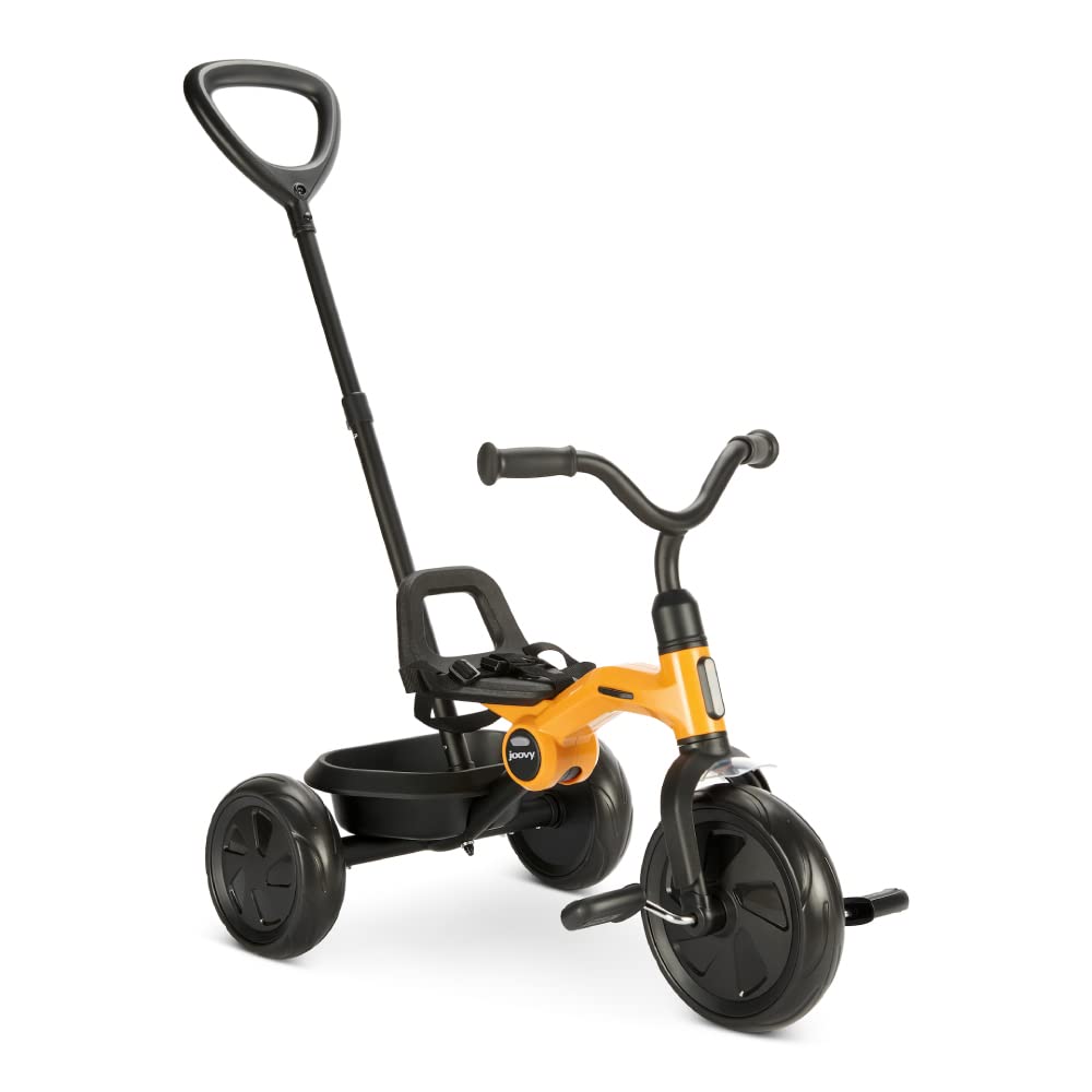 Joovy Tricycoo 4.1 Kids Tricycle with 4-Stages Featuring Extra-Wide Front Tire, Removable and Adjustable Parent Handle, Safety Harness