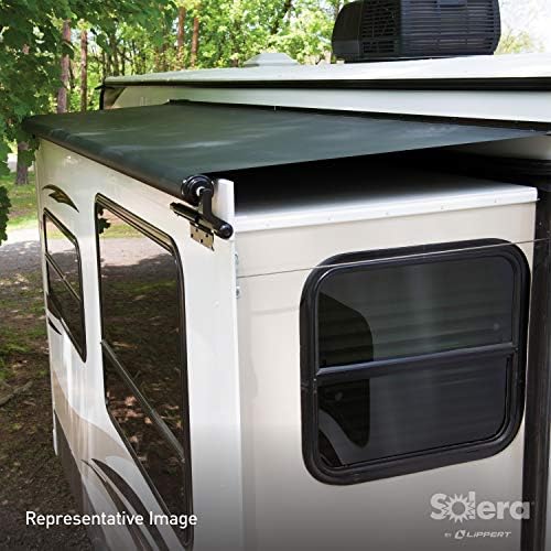 Solera 5000 Series Black Slide Topper RV Slide-Out Awning 7' (6'7" Fabric) 13.5 oz Vinyl Leak-Proof, 48" Extension, Roof, Sidewall Protection