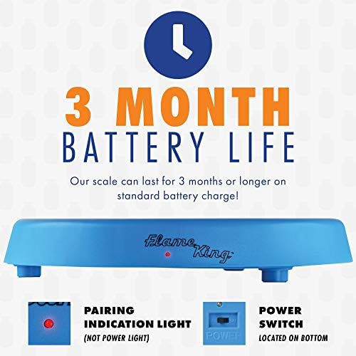 Flame King Smart Wireless Propane Tank Scale - Bluetooth Gas Gauge with App Connectivity for BBQ and Grills Monitors Multiple Propane Cylinders