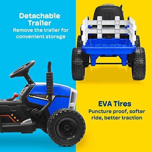Kidzone 12V 7Ah Premium Electric Tractor Ride On Toy, Green
