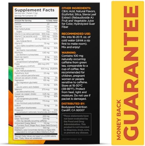 Pureboost Sugar-Free Immune Clean Energy Booster Drink Mix, Combo Pack 30ct