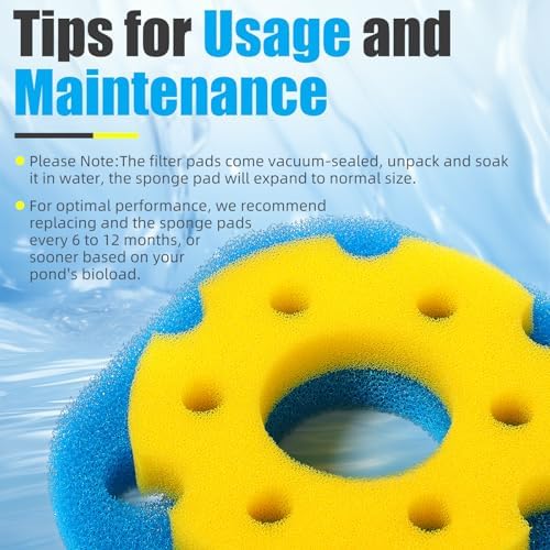 AQUANEAT Replacement Sponge Filter Media Pad Compatible with VIVOHOME/VIVOGROW 2380 GPH/2630 GPH or SUNSUN CPF-250/180 Pressure Pond Filter Foam Koi