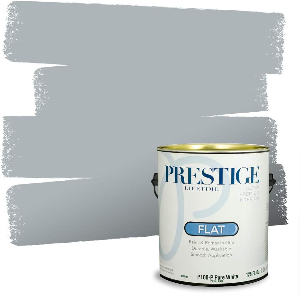 PRESTIGE Paints Exterior Paint and Primer In One, 1-Gallon, Satin, Comparable Match of Sherwin Williams* Tricorn Black*