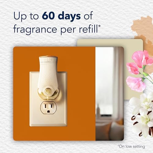 Glade PlugIns Refills Air Freshener, Scented and Essential Oils for Home and Bathroom, Sheer Vanilla Embrace, 1.34 Oz, 2 Count